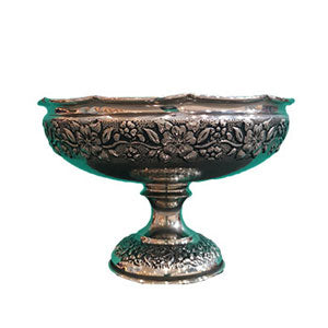 وعاء للحلويات على شكل بتلات زهرة مطلي بالكروم - قاعدة واحدة وعاء للحلويات على شكل بتلات زهرة مطلي بالكروم - قاعدة واحدة